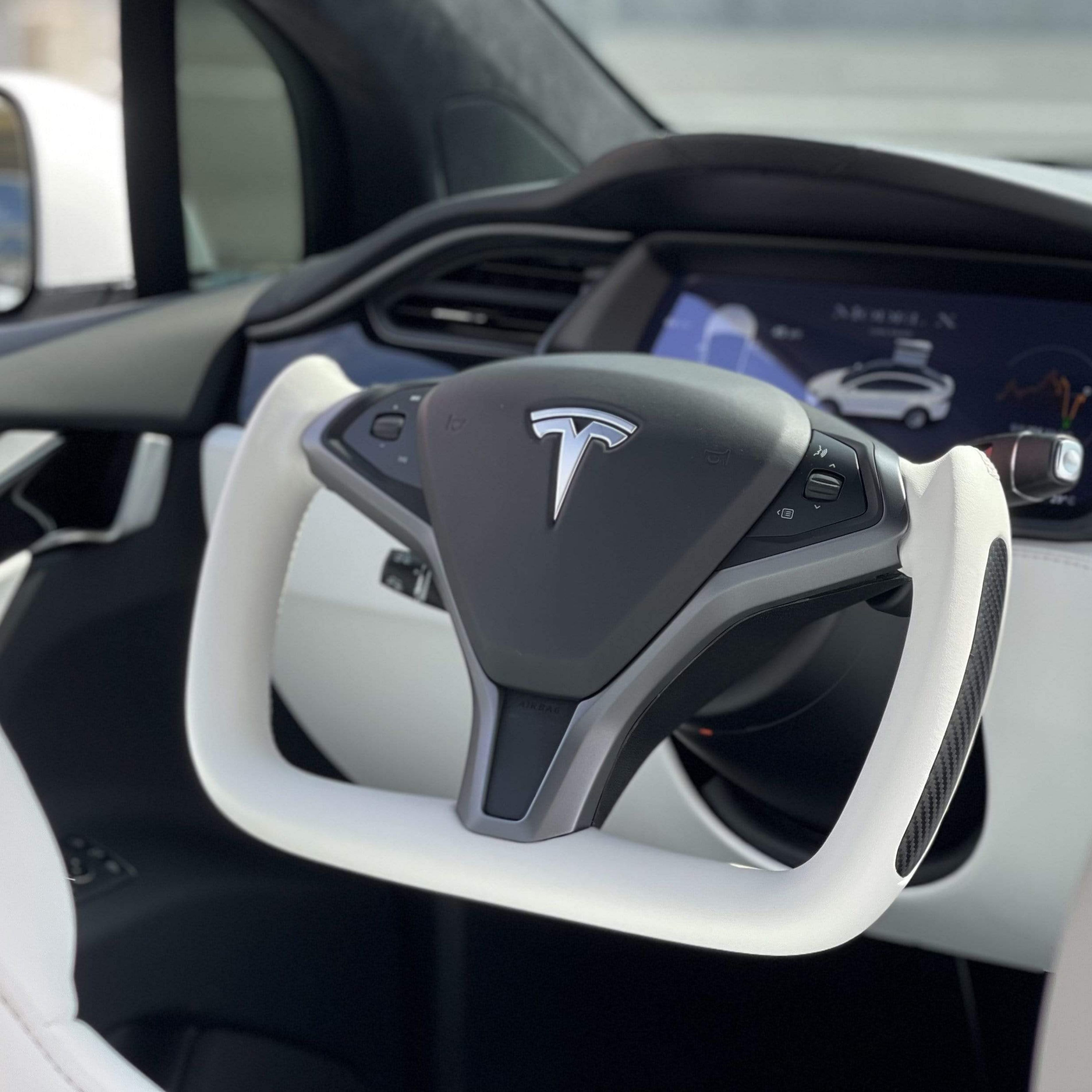 TESERY Custom Yoke Steering Wheel Replacement for Tesla Model X / S 2012-2020