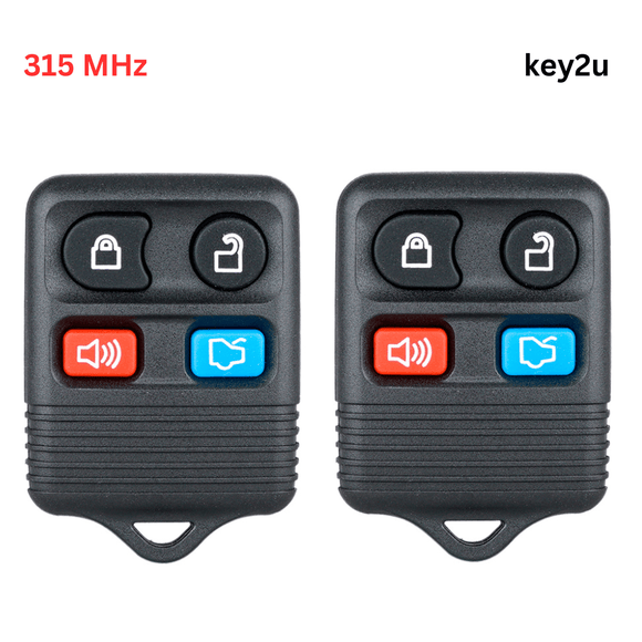 KEY2U, Key Fob, Keyless Entry Remote Control Replacement for Ford Lincoln Mercury OEM Compatible, 4 Button (Pack of 2)