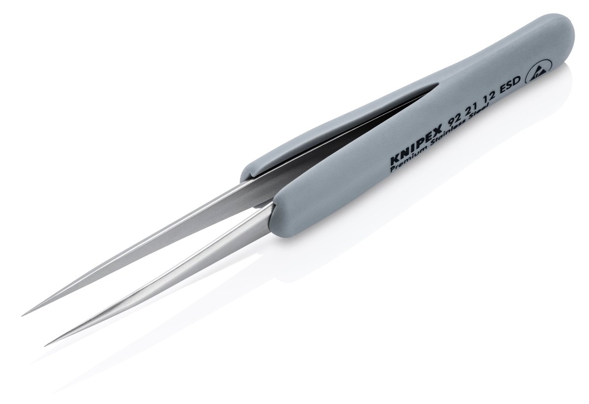 Knipex Stainless Needle Point Tips Precision Tweezers ESD 3 1/2