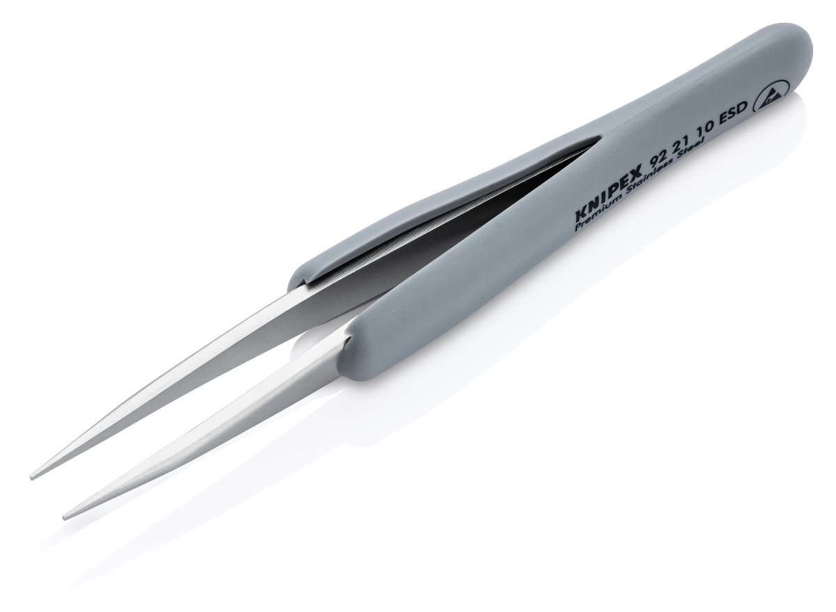 Knipex Stainless Steel Pointed Tips Precision Tweezers ESD 5 1/4