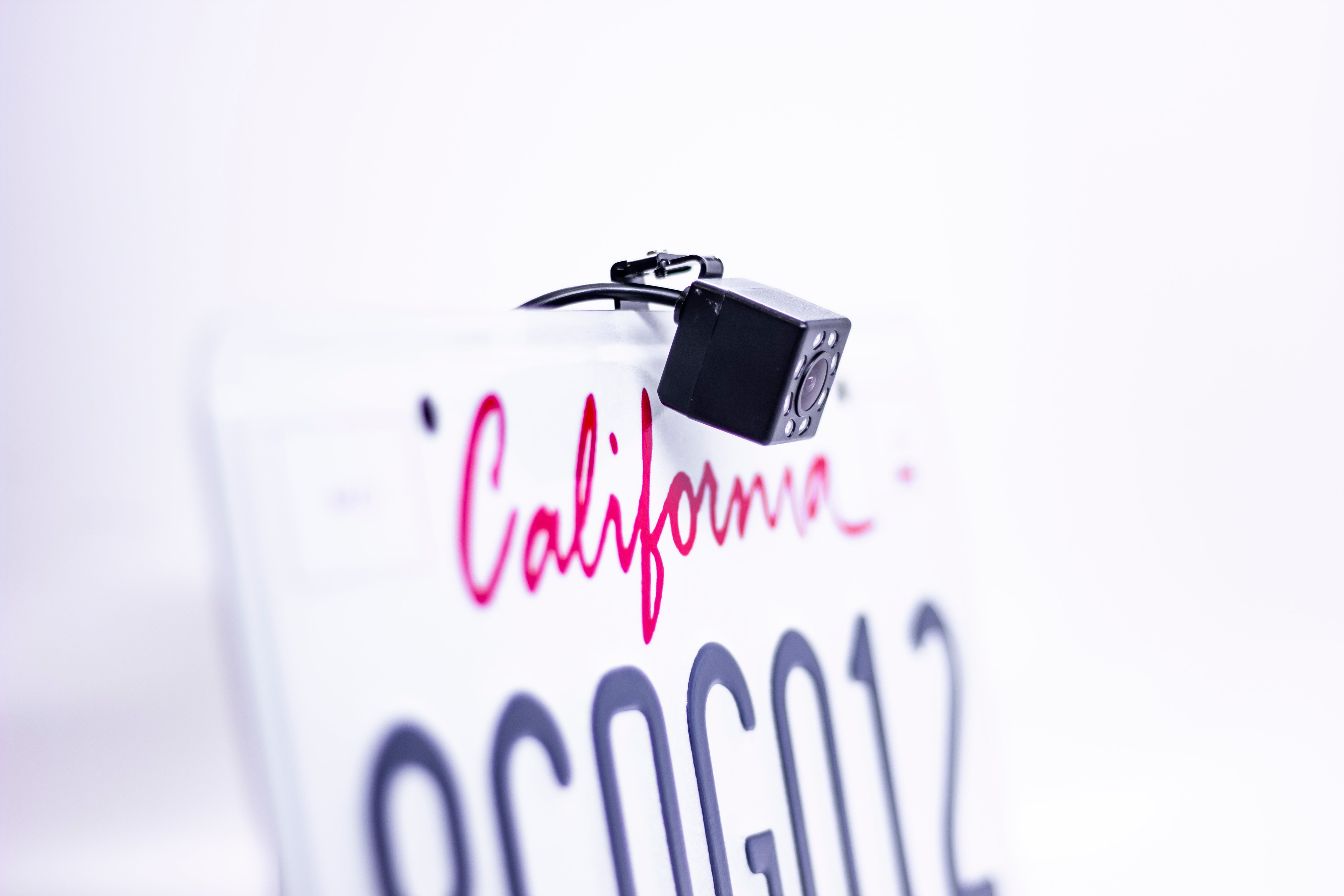 Master Tailgaters Small License Plate Frame Backup or Front Camera with 8 IR LED Night Vision, IP68 Waterproof, and 170° Wide Angle Camera