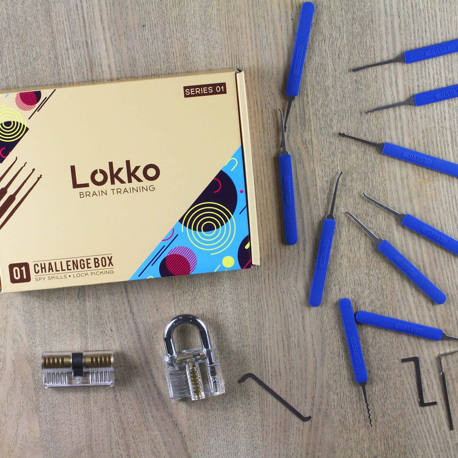 Lock Pick Set - Ideal for Beginners: Lock Picks by LOKKO, Practice Locks, Covert Kit + How-to Guide