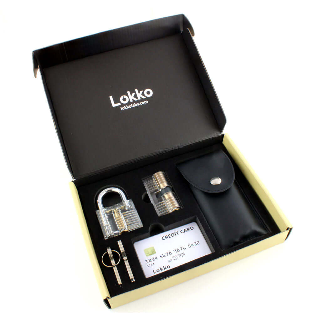 Lock Pick Set - Ideal for Beginners: Lock Picks by LOKKO, Practice Locks, Covert Kit + How-to Guide