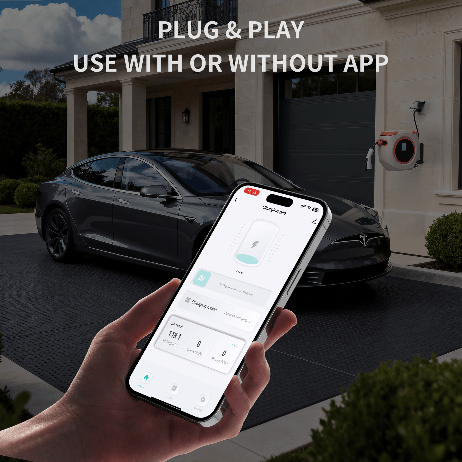 Portable EV Charger | 3.5KW AC | APP Control Wallbox