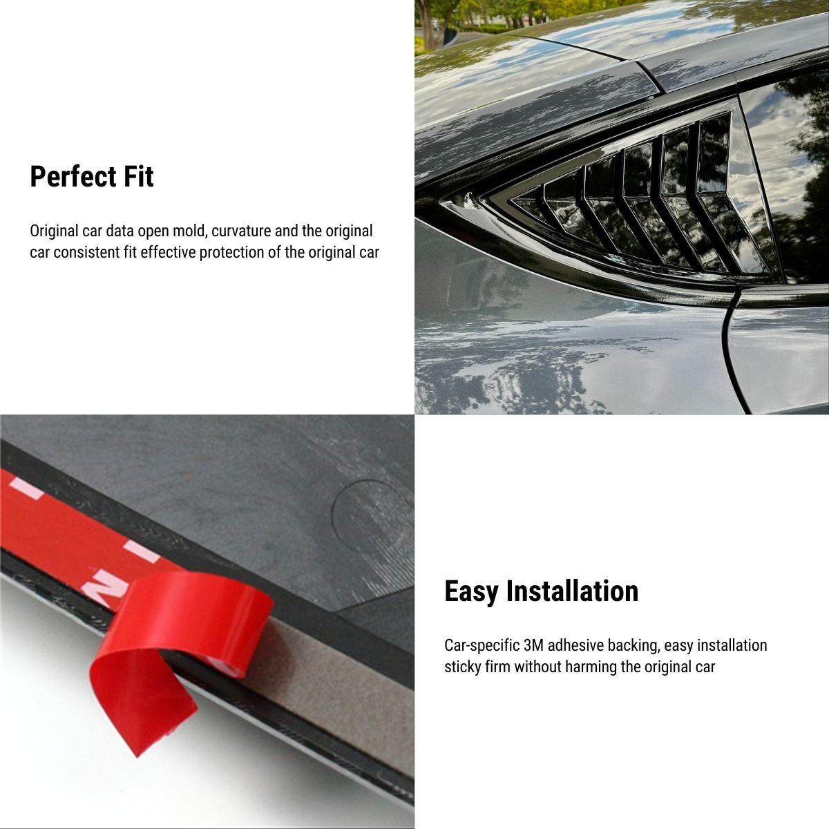 TESERY Side Window Vent Cover for Model Y | 3 Finishes | 2-Pack