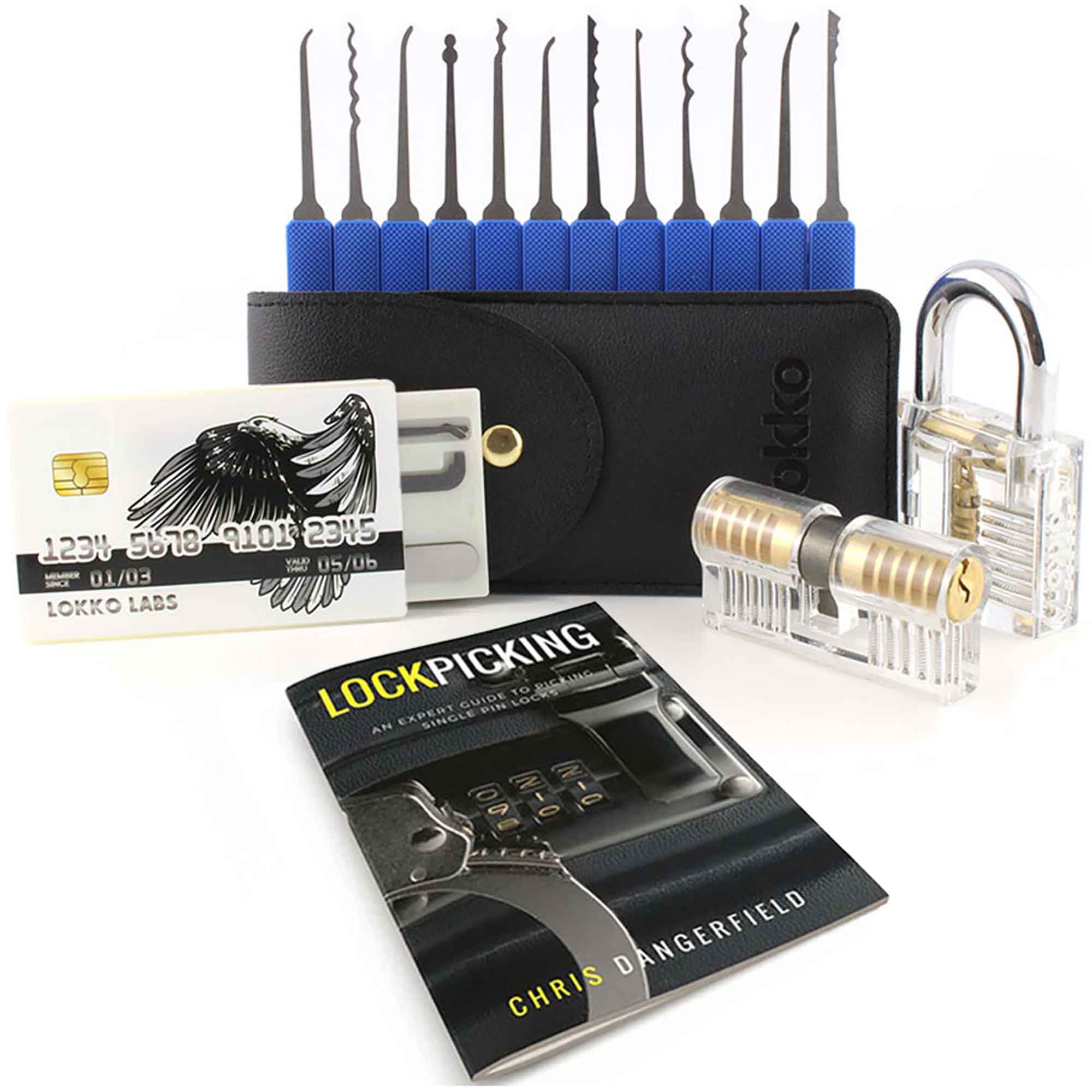 Lock Pick Set - Ideal for Beginners: Lock Picks by LOKKO, Practice Locks, Covert Kit + How-to Guide