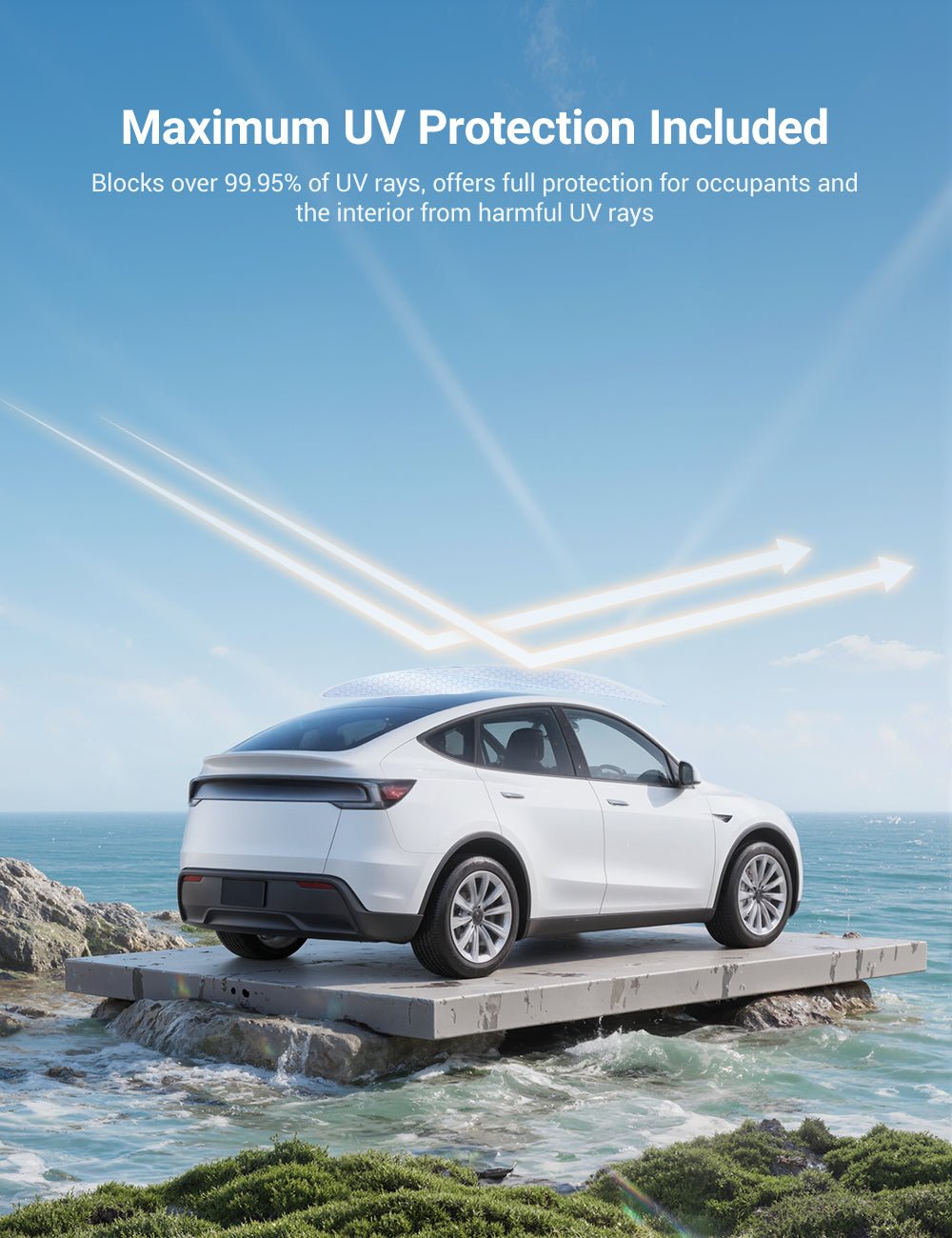 Summer Comfort Pack: Roof & Windshield Shades for Model Y Juniper