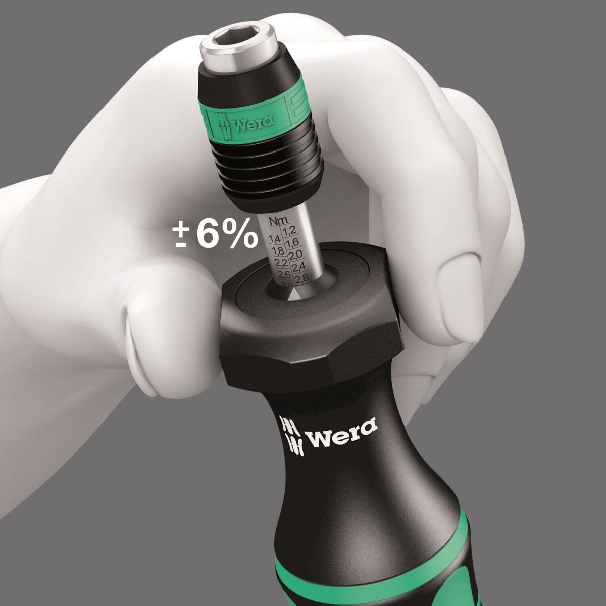 Wera 7400 Kraftform Adjustable Torque Screwdriver 1.2 - 3.0 Nm 1/4