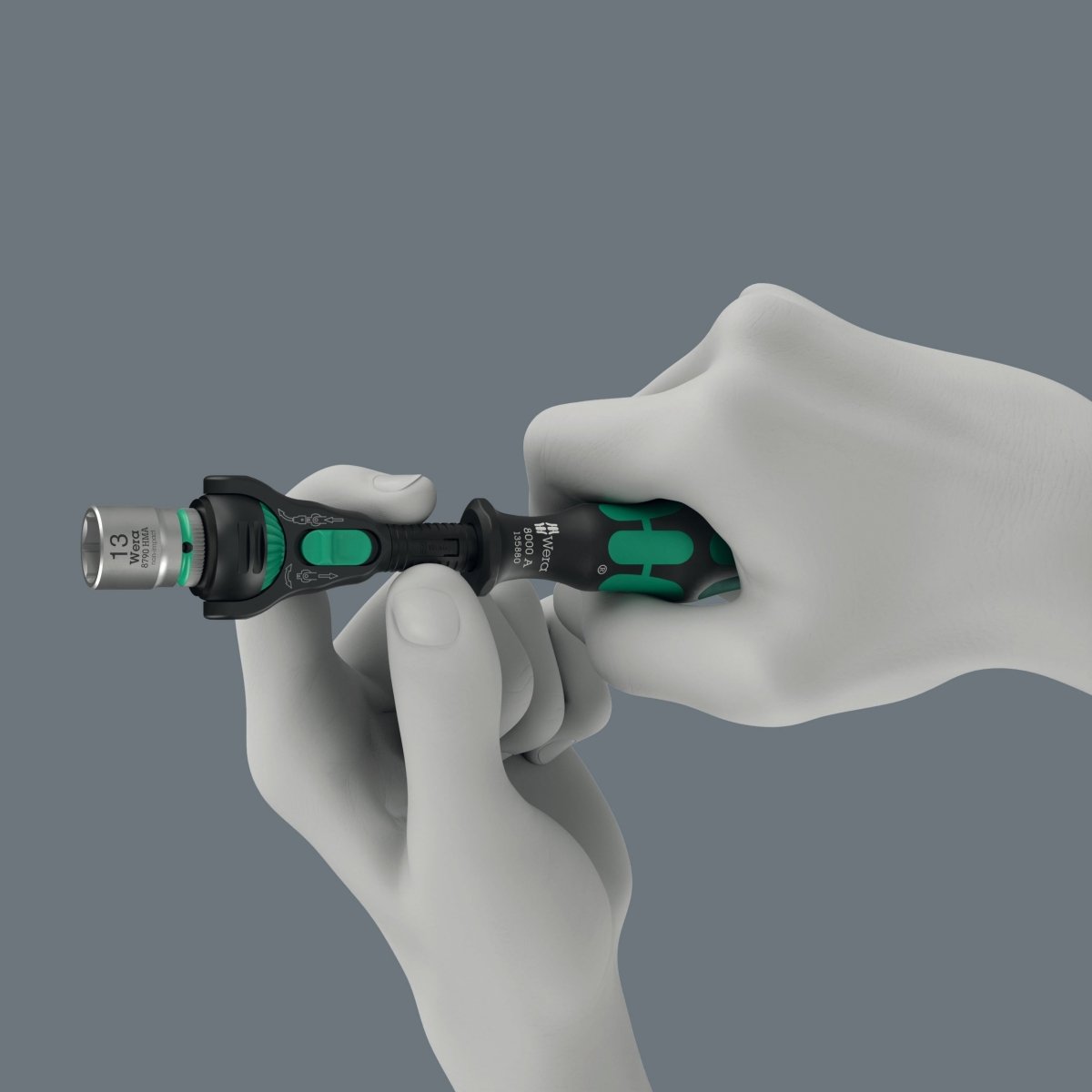 Wera 8000 A Black Edition Zyklop Speed Ratchet Wrench 1/4