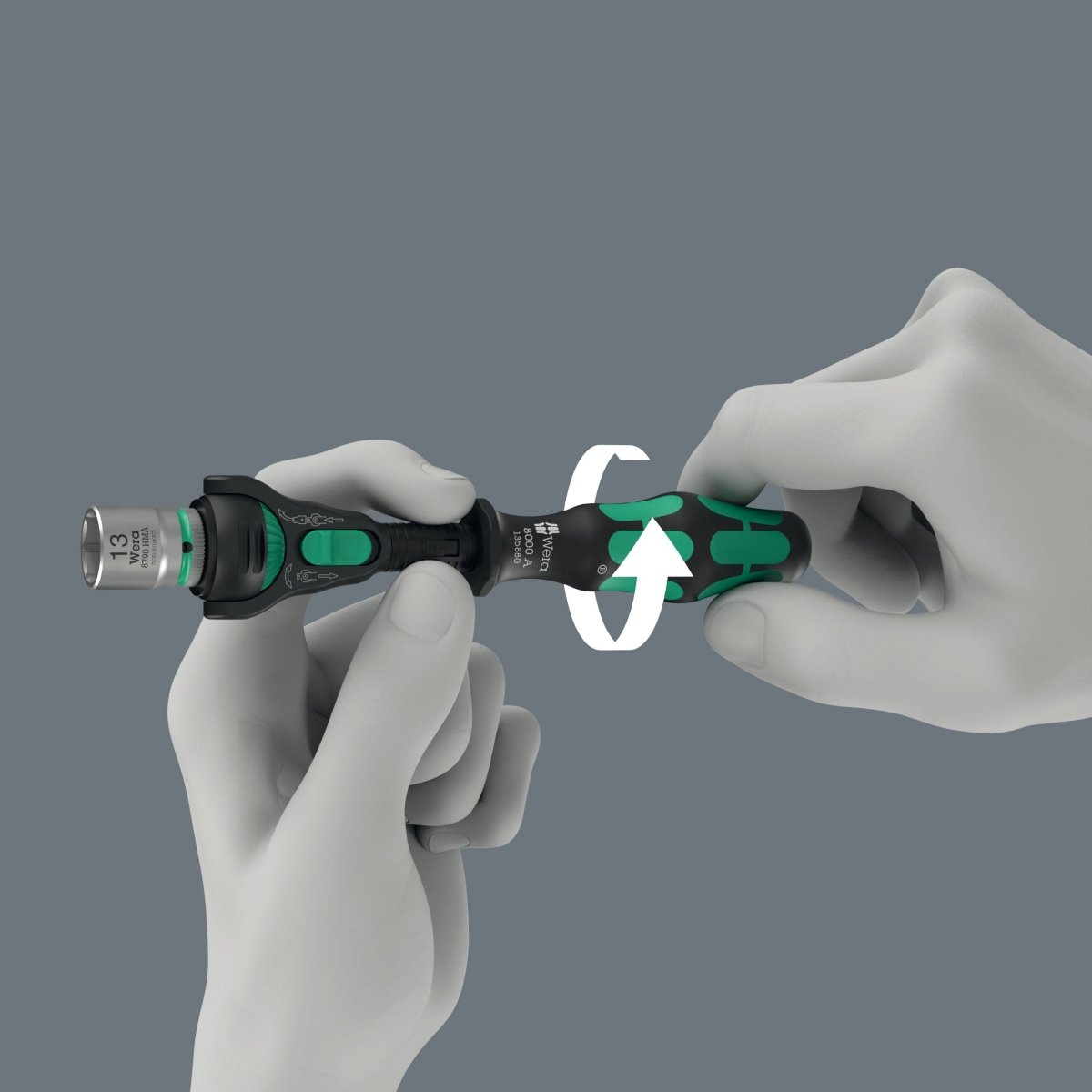 Wera 8000 A Black Edition Zyklop Speed Ratchet Wrench 1/4