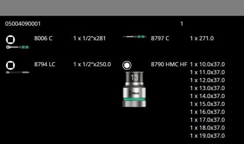 Wera 8006 SC 1 Zyklop Hybrid Ratchet Set 1/2