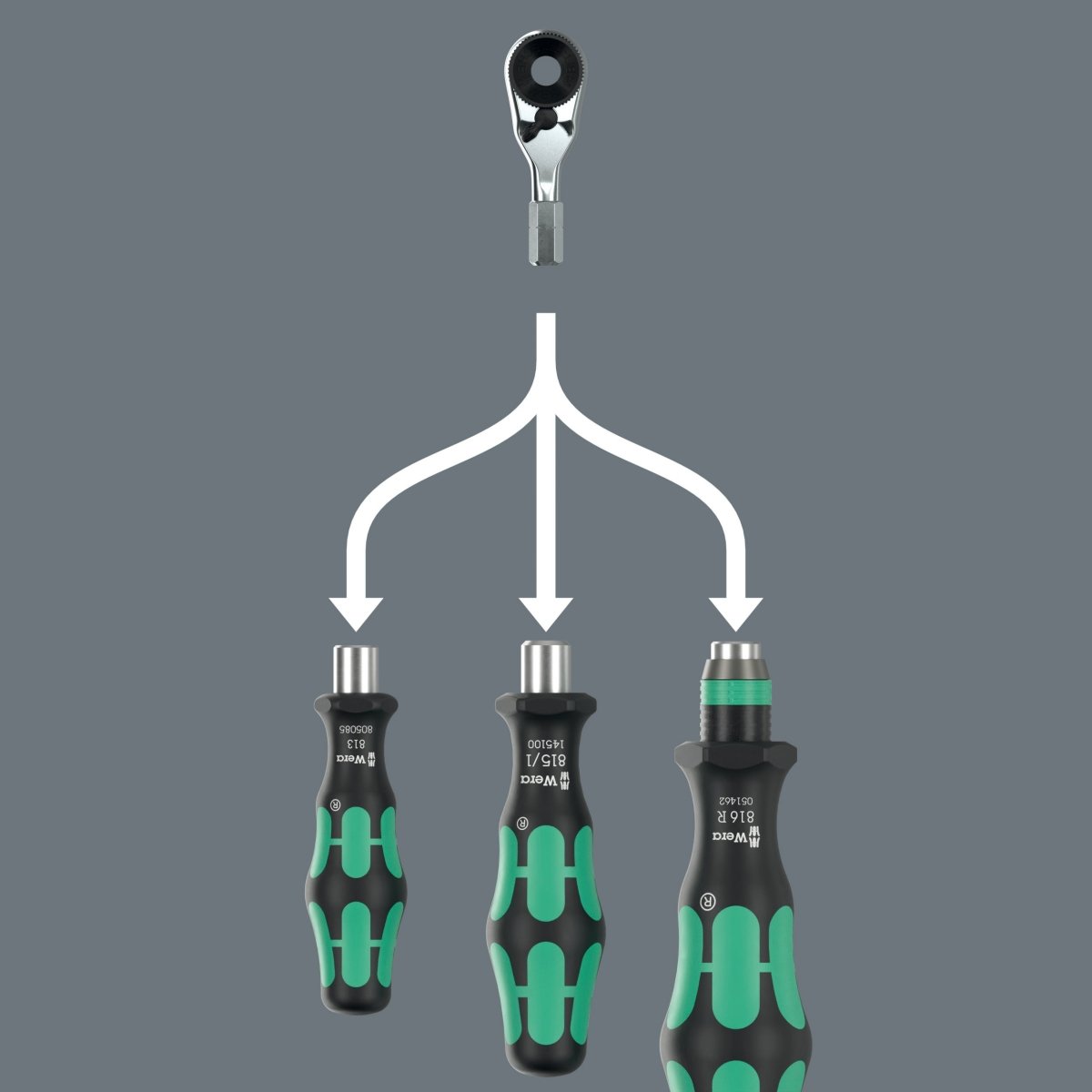 Wera 8011 Zyklop Mini 4 Socket Wrench 1/4