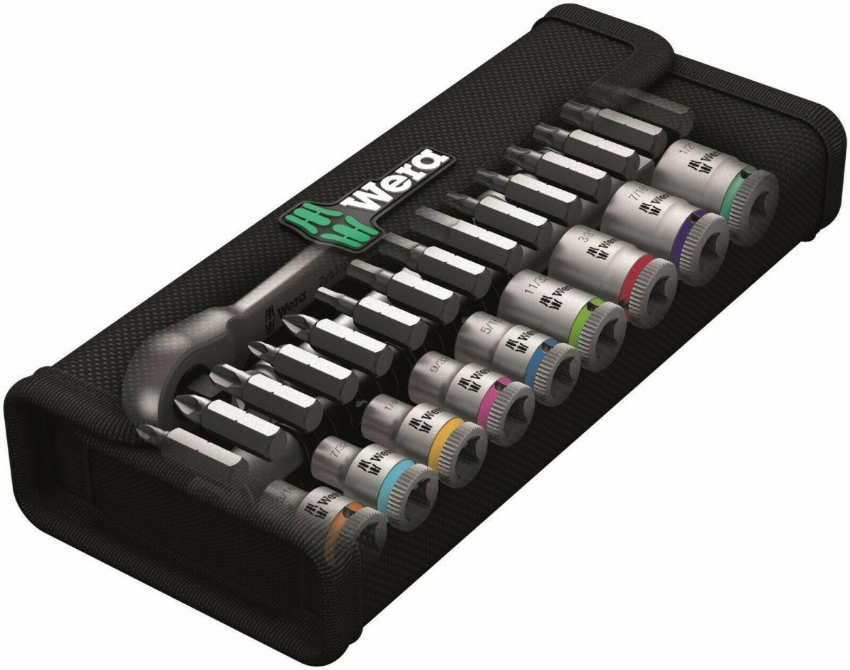 Wera 8100 SA 11 Zyklop Metal Switch Socket Wrench Set 1/4