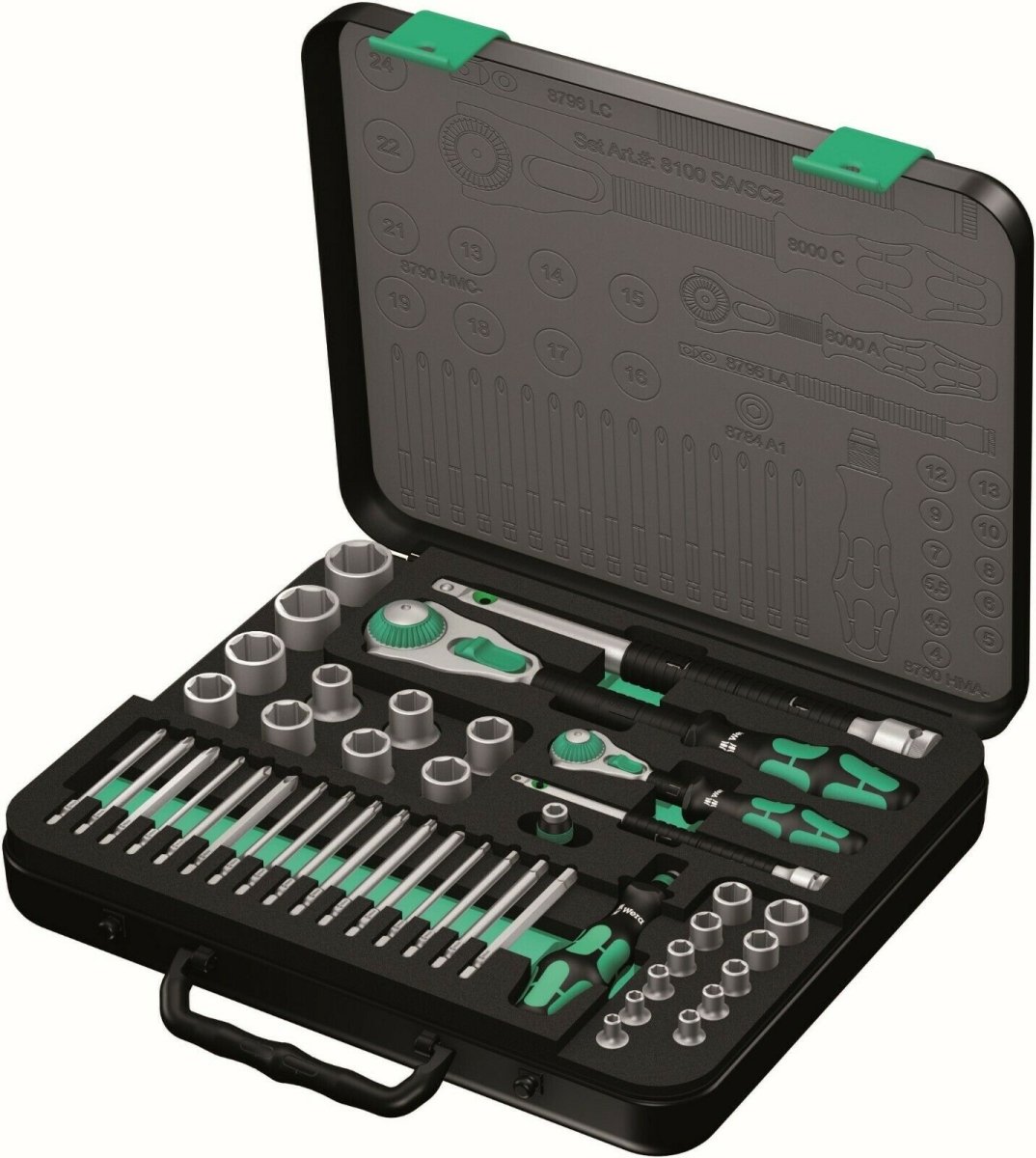 Wera 8100 SA/SC 2 Zyklop Socket Wrench Set 1/4