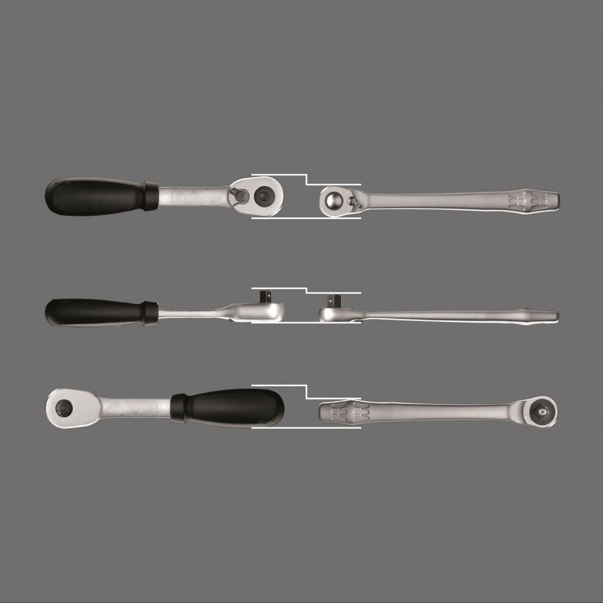 Wera 8100 SB 8 Zyklop Metal Switch Ratchet Set 3/8