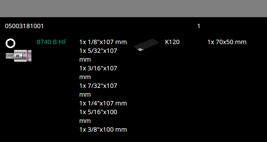 Wera 8740 B HexPlus HF 1 Zyklop Socket Set 3/8
