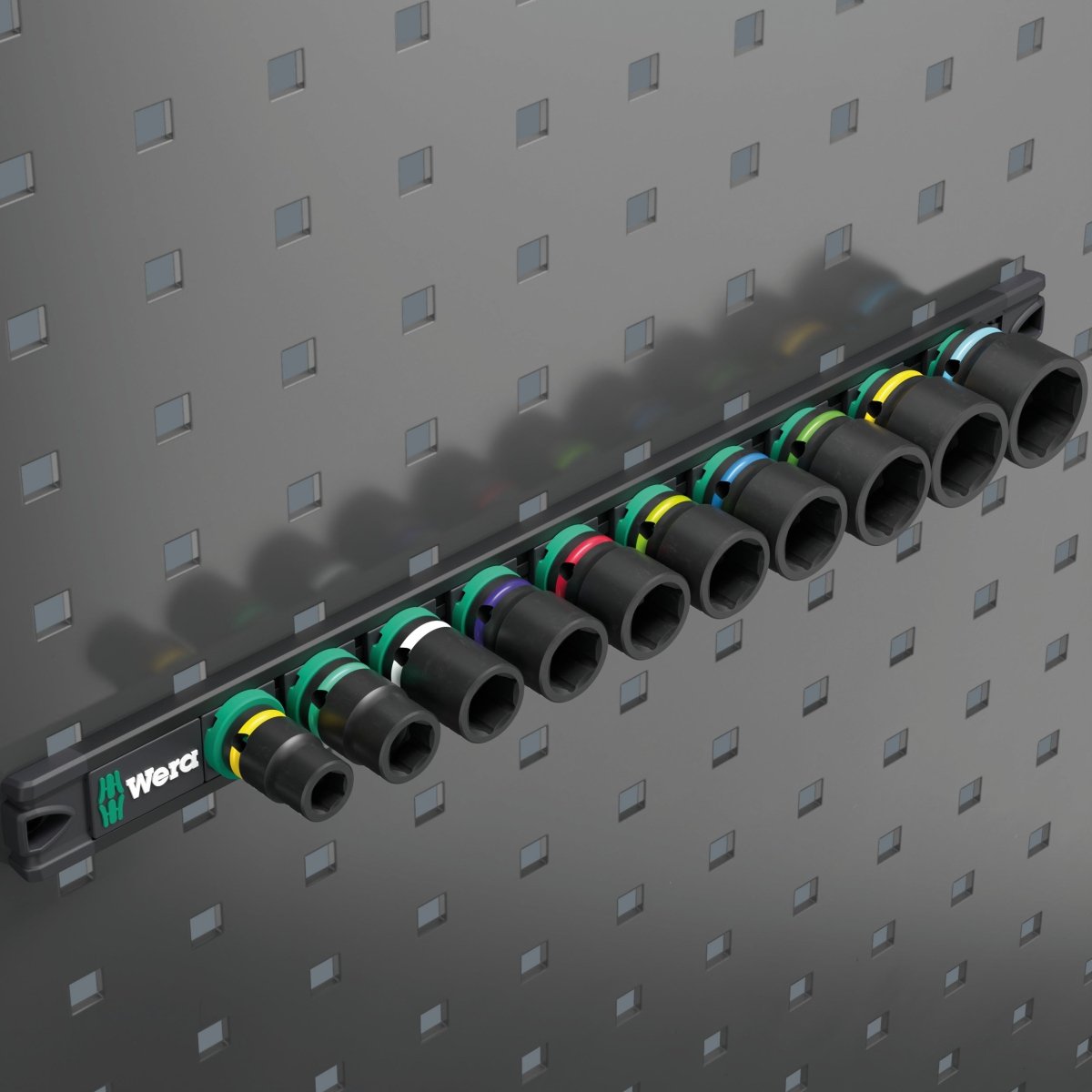 Wera 9608 Magnetic rail B Impaktor 1 Socket Set 3/8