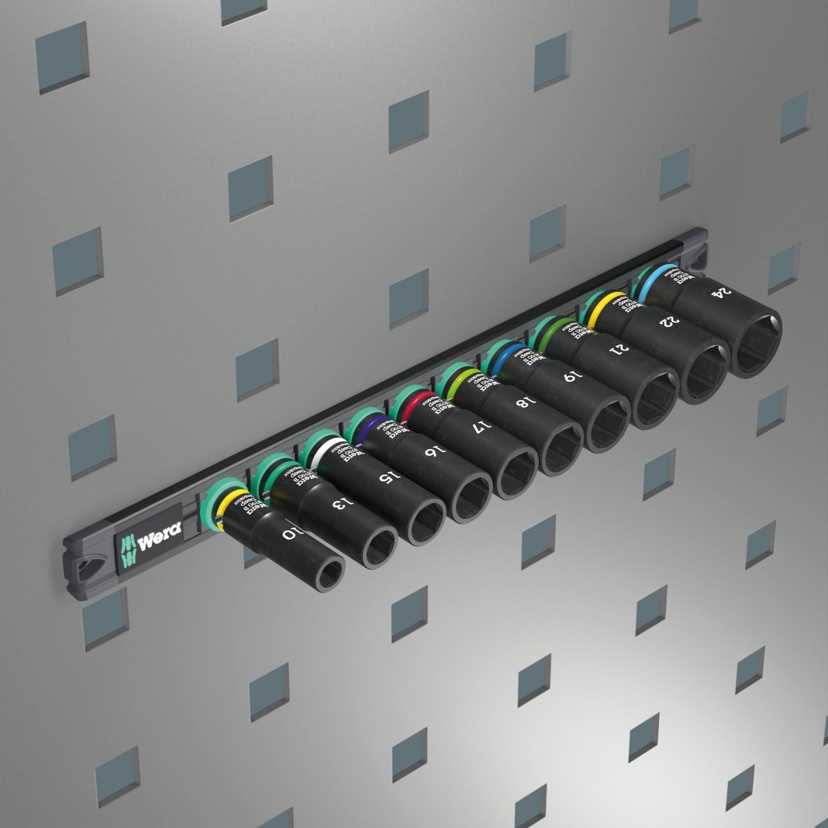 Wera 9660 Magnetic Rail B Impaktor Deep 1 Socket Set 3/8