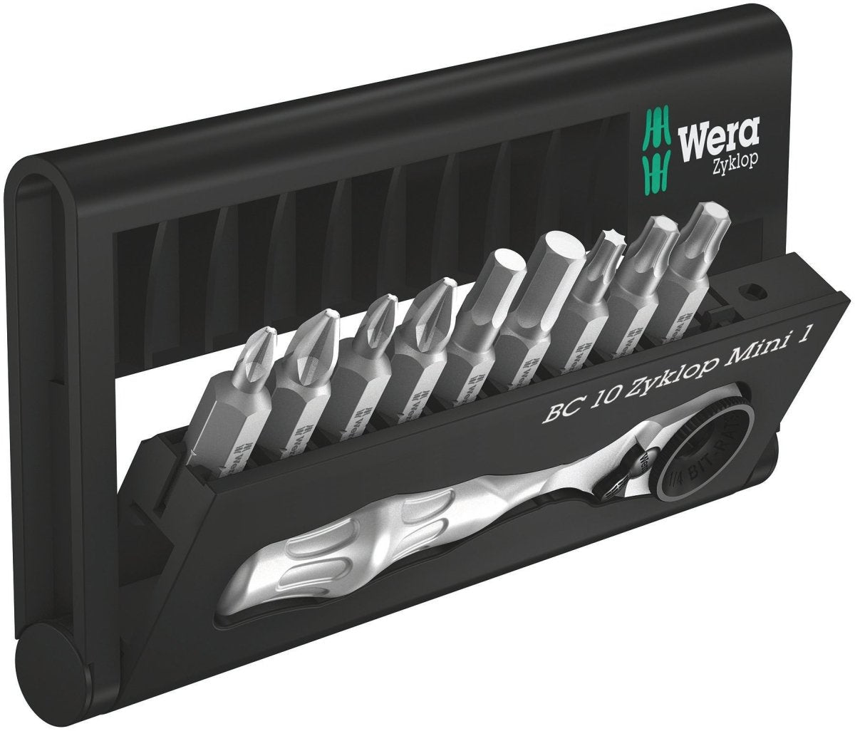 Wera Bit-Check 10 Zyklop Mini 1 Socket Wrench Bit Set 1/4