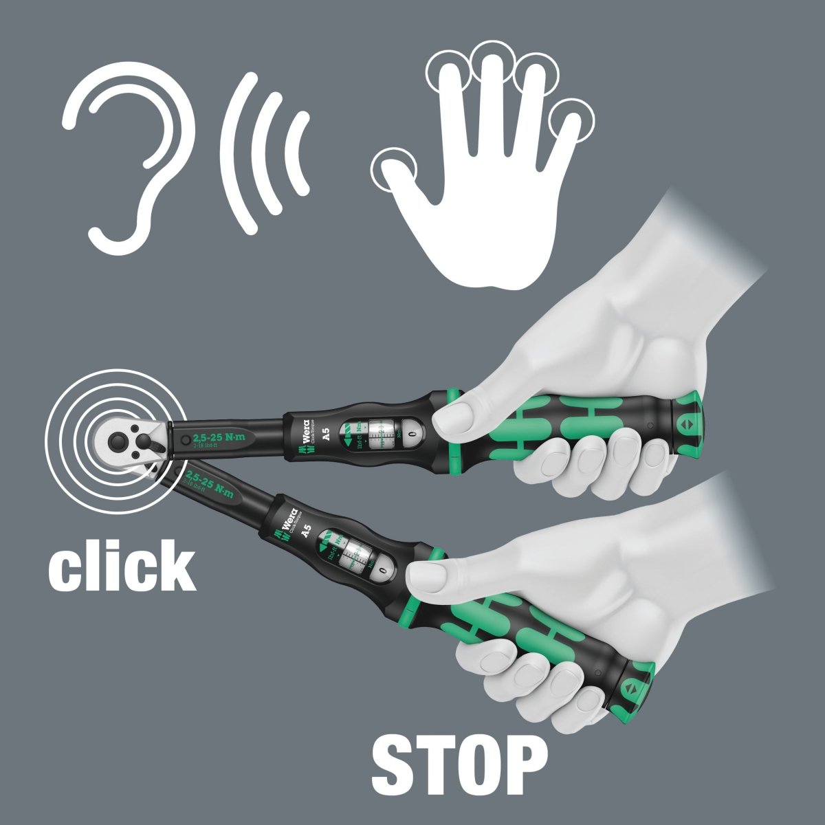Wera Click-Torque A 5 Torque Wrench 2.5 -25 Nm 1/4