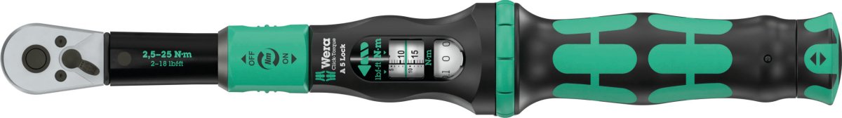 Wera Click-Torque Lock A 5 Torque Wrench 2.5 -25 Nm 1/4