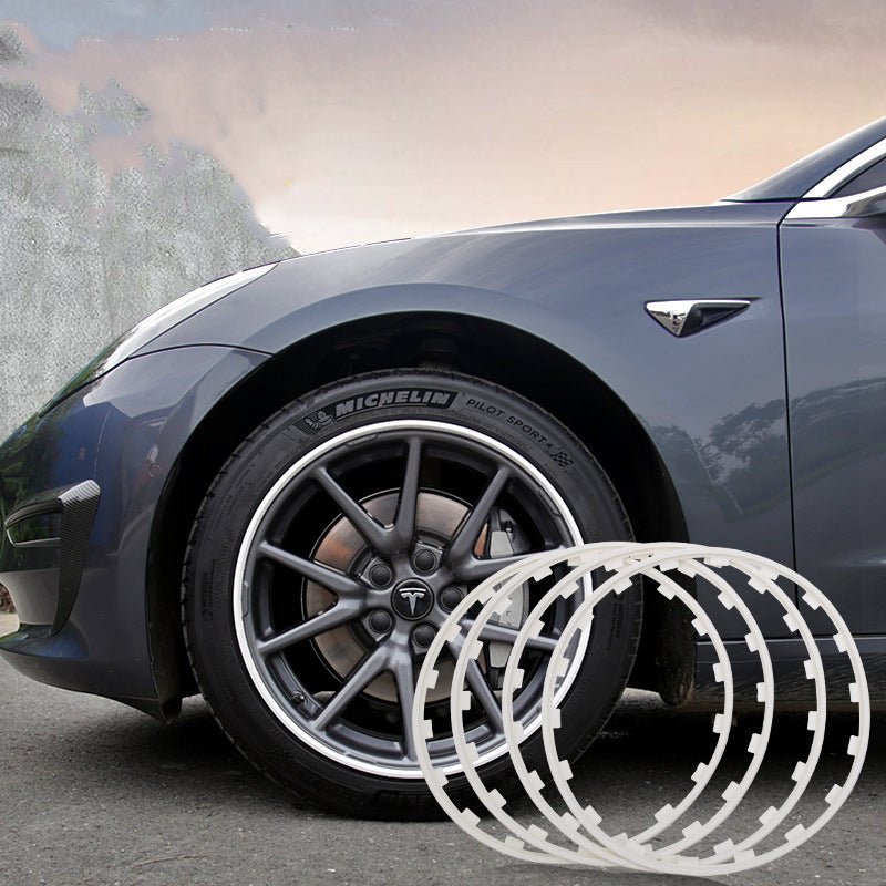 DuPont Nylon Wheel Rim Protectors for Tesla | 4-Piece Set | 5 Colors | Curb Rash Guard | Impact Resistant