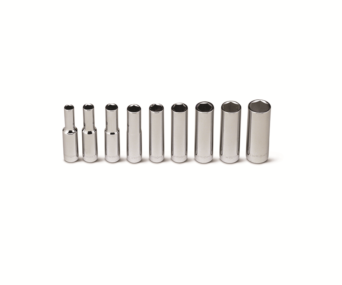 Wright Tool 6 Point Deep Socket Set 9 Piece 1/4