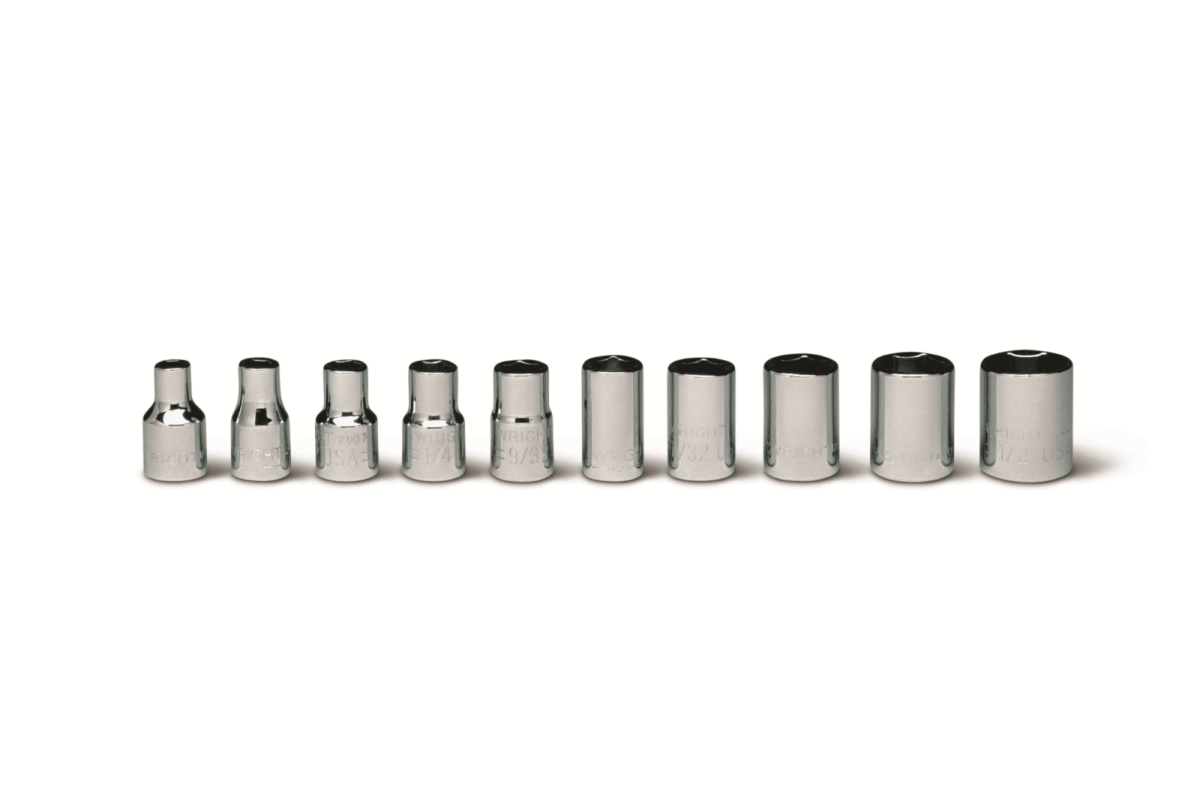 Wright Tool 6 Point Socket Set 10 Piece 1/4