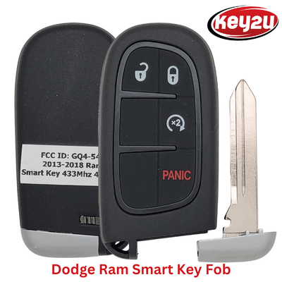 KEY2U - 2013-2018 Dodge Ram Smart Key Fob 4Button With Remote Start - GQ4-54T